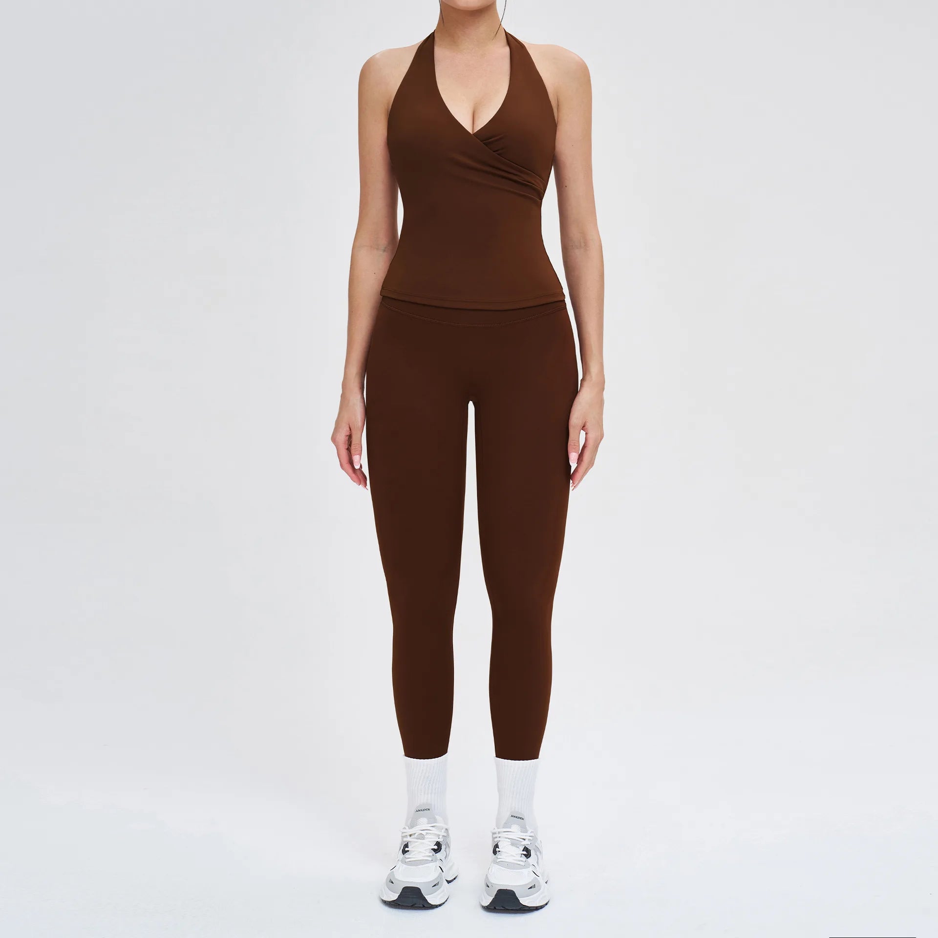 2 Pieces Women's Tracksuit Yoga Outfits Workout Set Sportswear Gym Clothing High Waist Leggings Fitness Cycling Sports Suits
