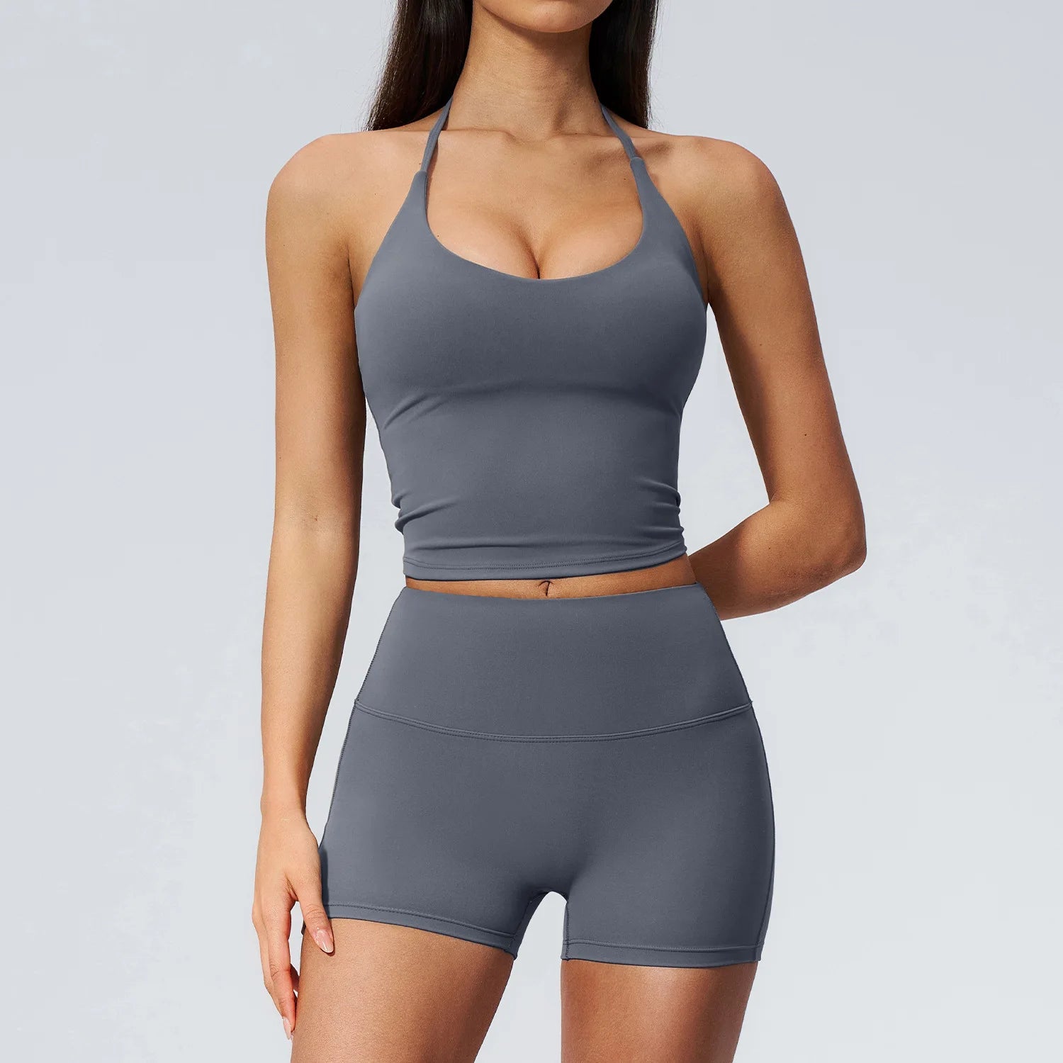 2 Pieces Yoga Set Women Tracksuit Backless Tops High Waist Leggings Gym Suit Fitness Clothes Outfits Yoga Set Athletic Wear Set
