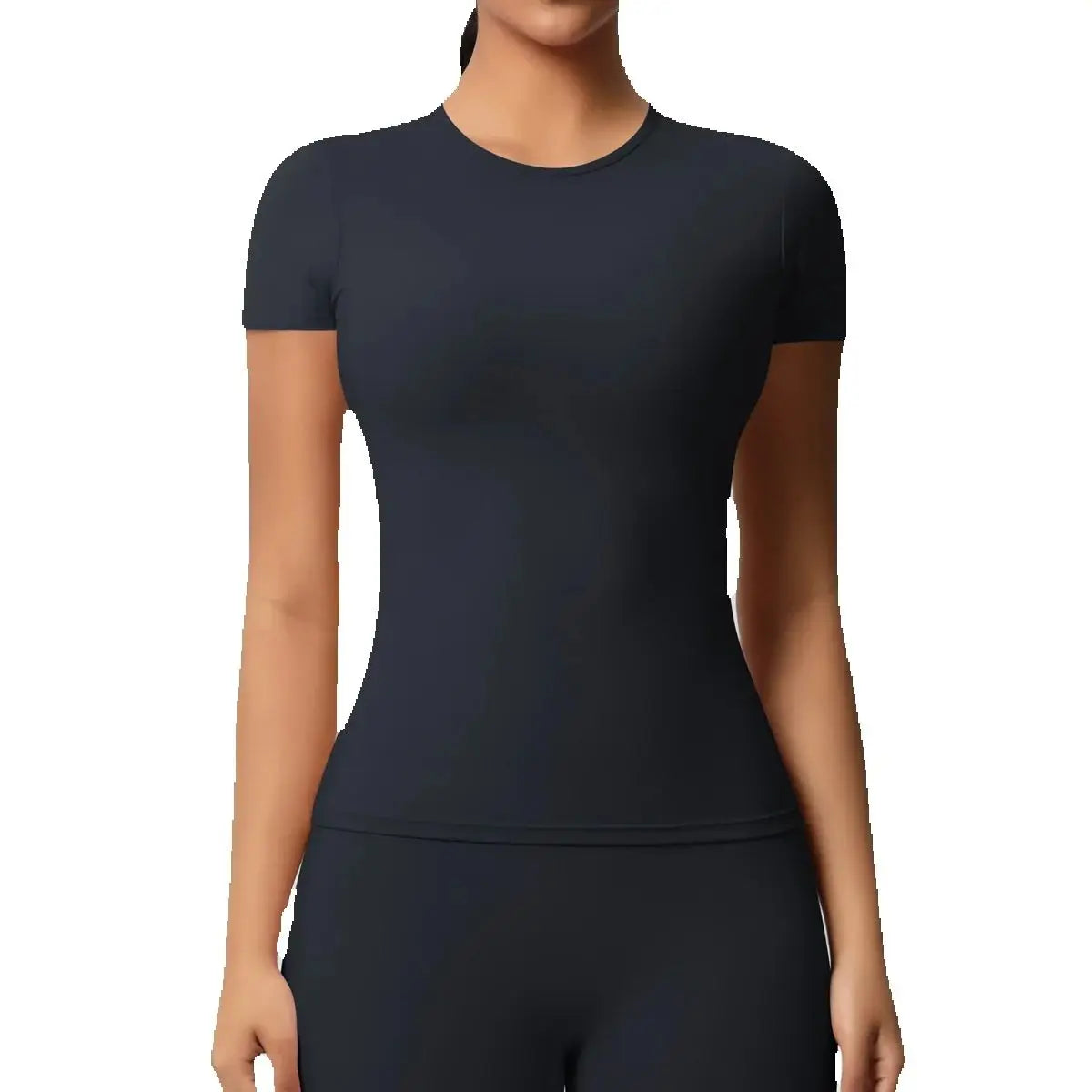 JUREN New Women Running Sports T Shirt Summer Short Sleeve Round Neck Breathable Stretchy Gym Yoga Slim Fitness Active Top Tee