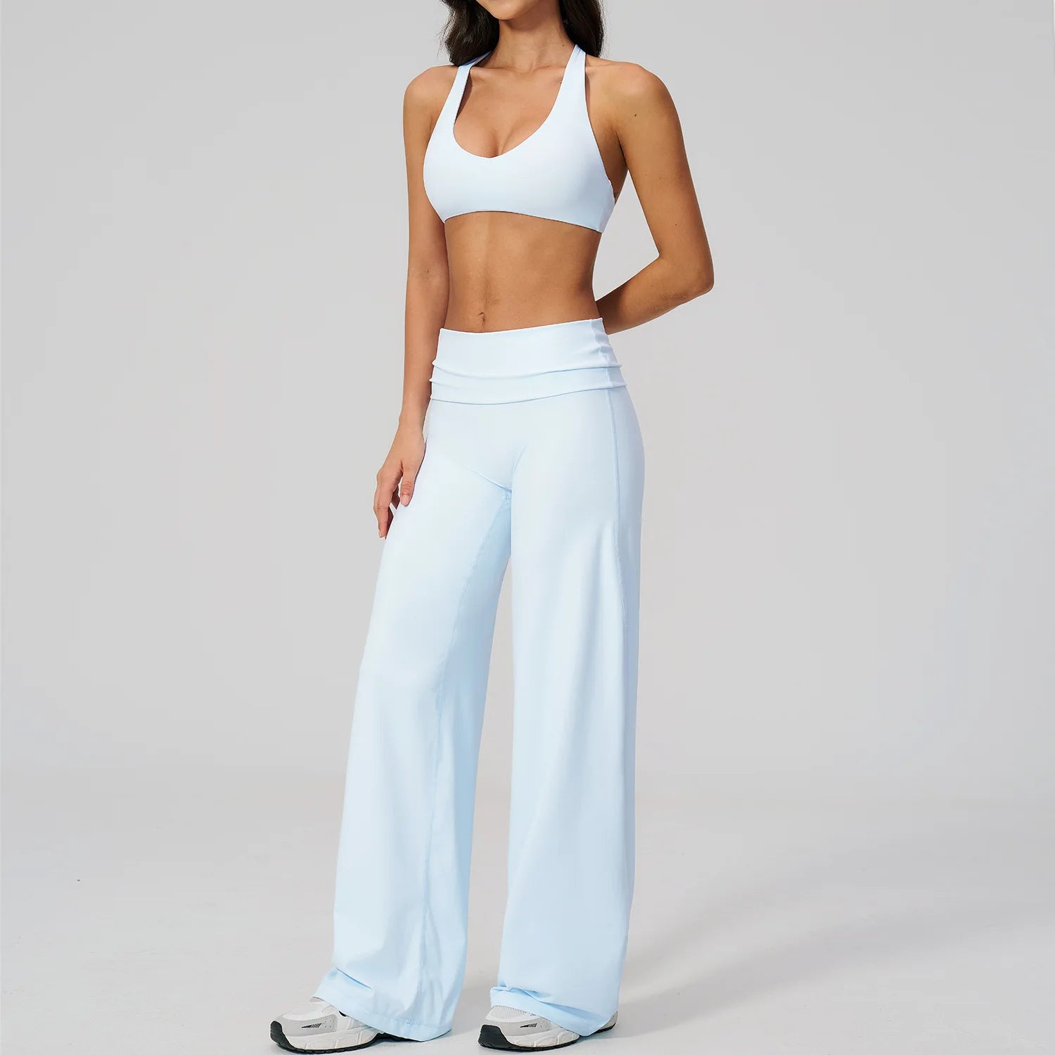 2PCS Yoga Suit Women Tracksuit Sports Set Gym Set Running Workout Clothes Short Sleeves Sports Bra Athletic Wear Yoga Clothing