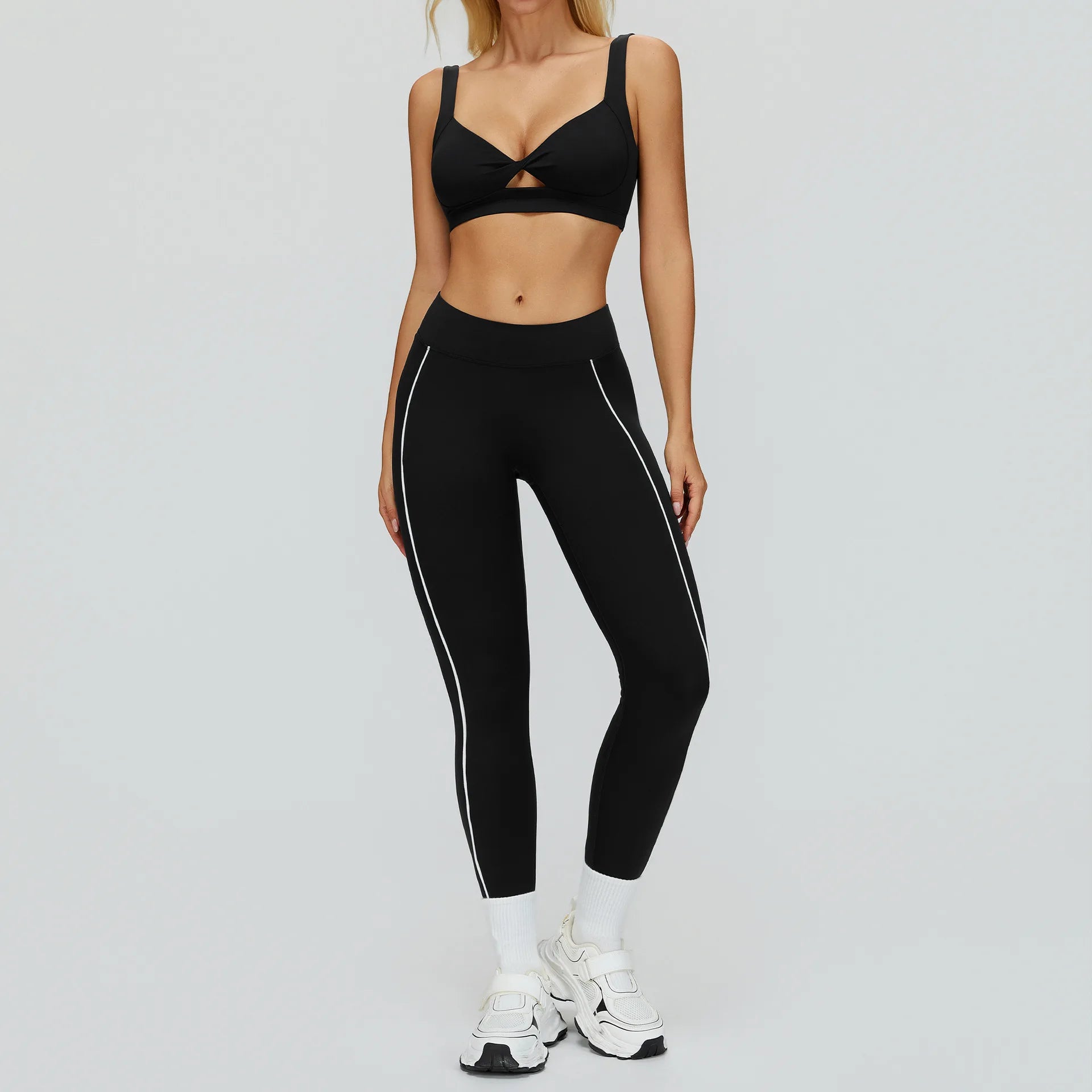 2PCS Yoga Clothes Women Tracksuit Athletic Wear Pilates Fitness Suit Gym Outfits Workout Push Up Clothes Sports Bra Leggings Set