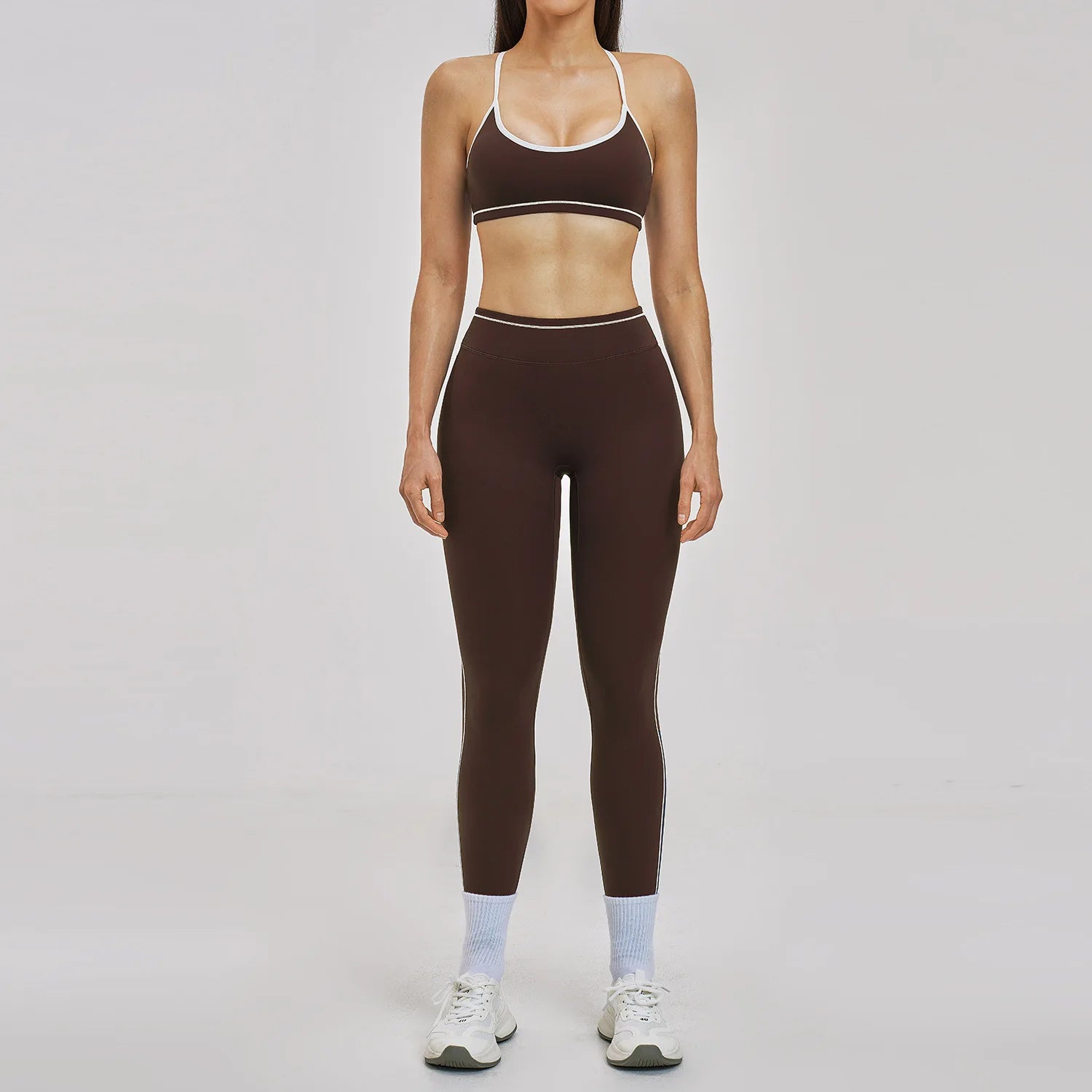 2PCS Yoga Suit for Women Tracksuit Fitness Outfits Gym Clothes Sports Bra Shorts Shorts Workout Sets Gym Long Sleeves Sportswear