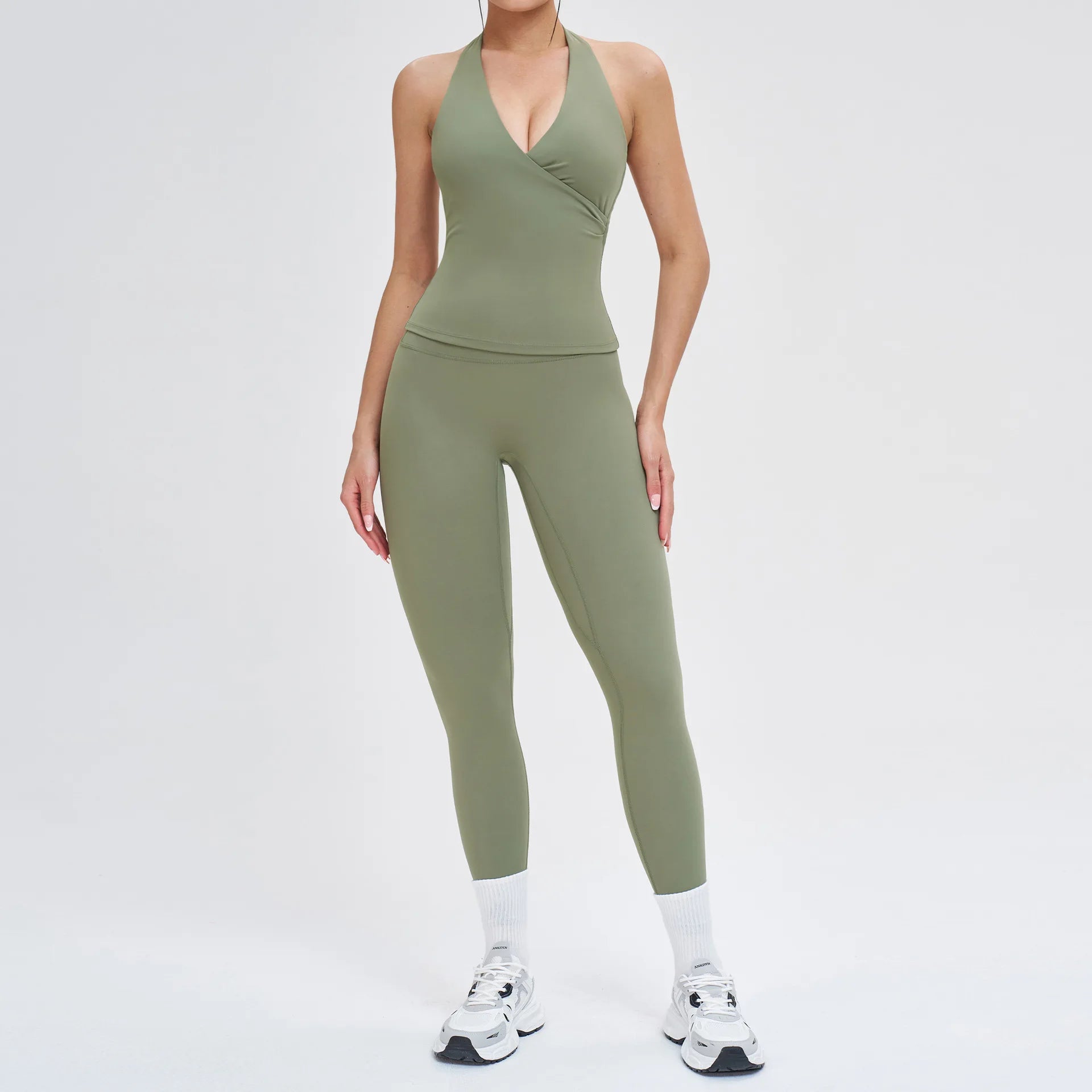 2 Pieces Women's Tracksuit Yoga Outfits Workout Set Sportswear Gym Clothing High Waist Leggings Fitness Cycling Sports Suits