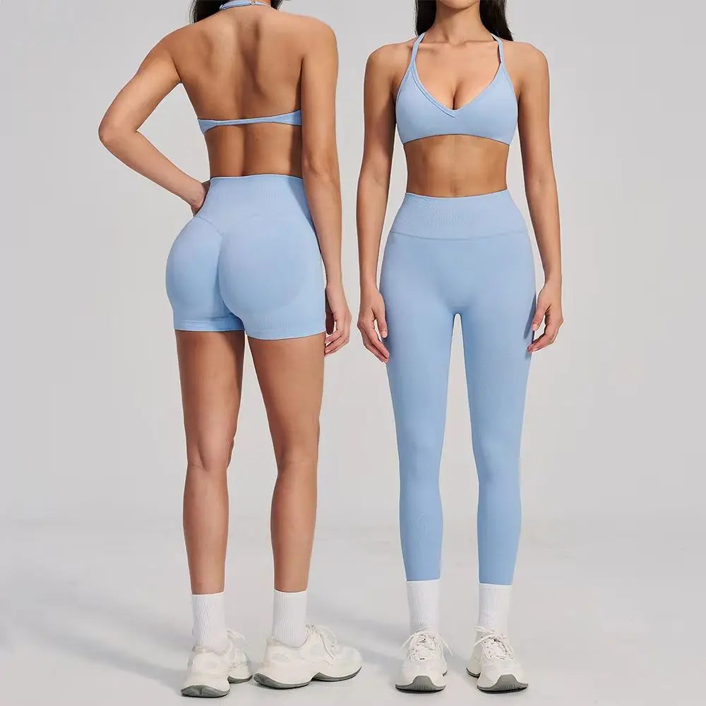 Seamless 2PCS Yoga Clothes Women's Tracksuit Athletic Wear Pilates Fitness Set Gym Workout Sets Push Up Sports Bra Leggings Suit
