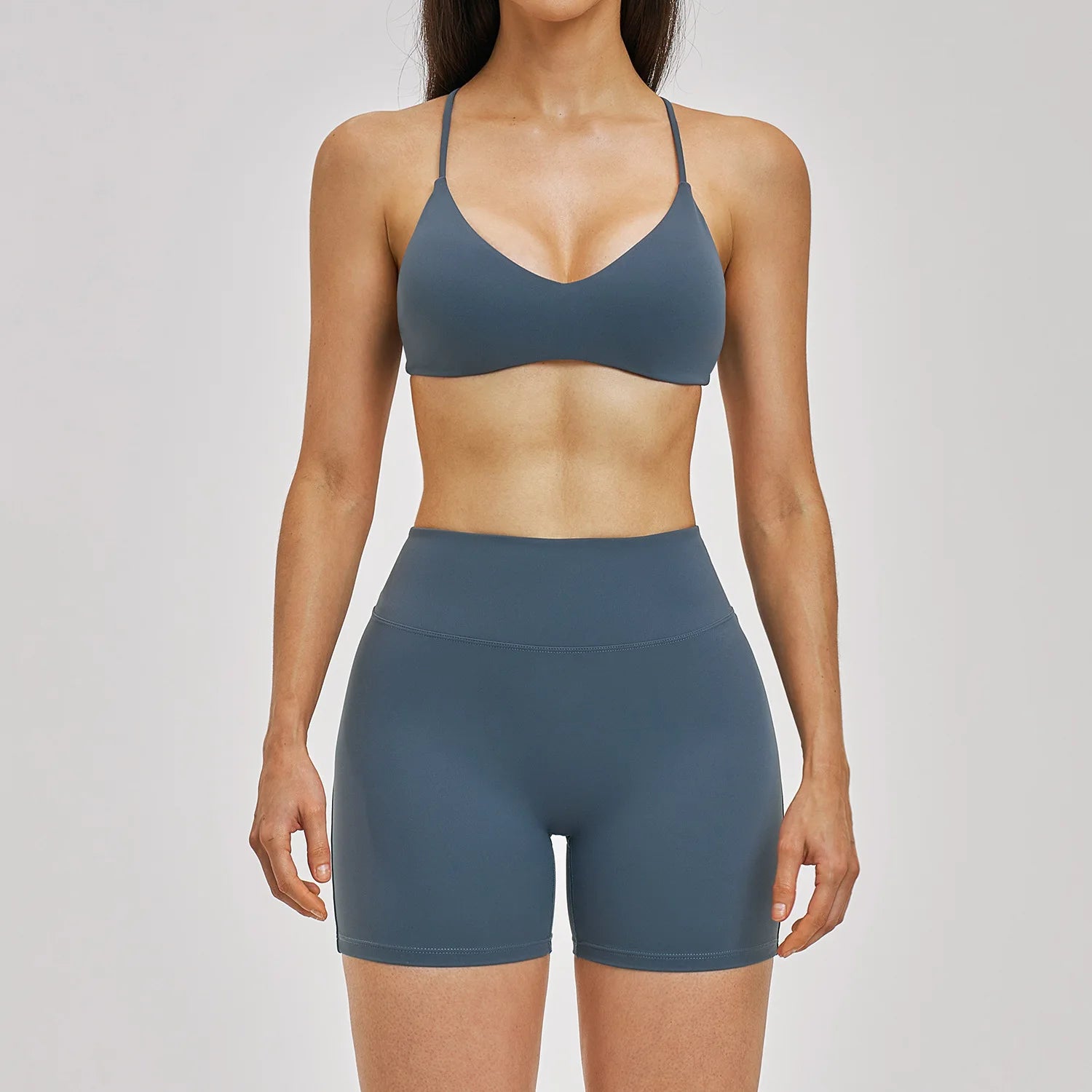 2PCS Sport Set Women Gym Outfits Push Up Yoga Set Gym Sportswear Fitness Bra Workout High Waist Legging Sports Shorts Tight Suit