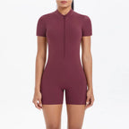 Gym Set Women Yoga Suit Sportswear Women Tracksuit Sports Jumpsuit Fitness Rompers Short Sleeves Push Up Set Workout Bodysuits