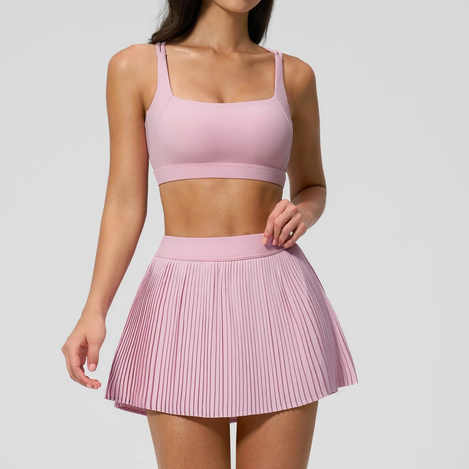 2 Pieces Yoga Set Women Tracksuit Gym Clothes Sports Bra Workout Suits Fitness Outfits Yoga Short Skirt Quick Drying Sportswear