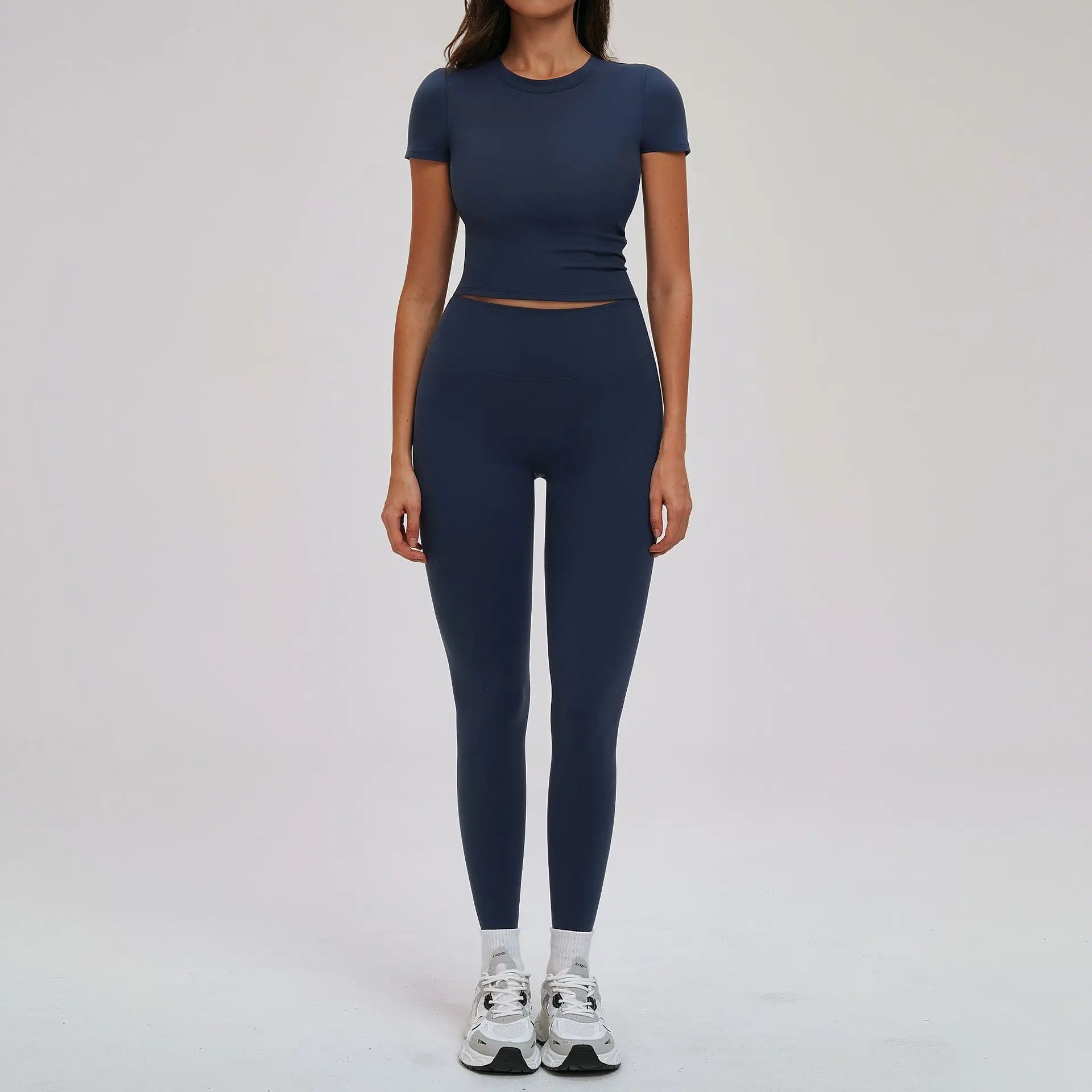 2PCS Yoga Outfits Sports Set Women Quick-Drying Gym Set Women Tracksuit Running Workout Short Sleeves Sports Shirt Yoga Clothing