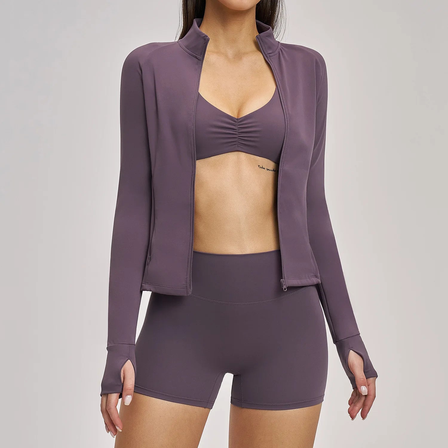 3PCS Yoga Suit Gym Sports Set Women Tracksuit Workout Clothes Running Legging Long Sleeve Sports Bra Athletic Wear Yoga Clothing