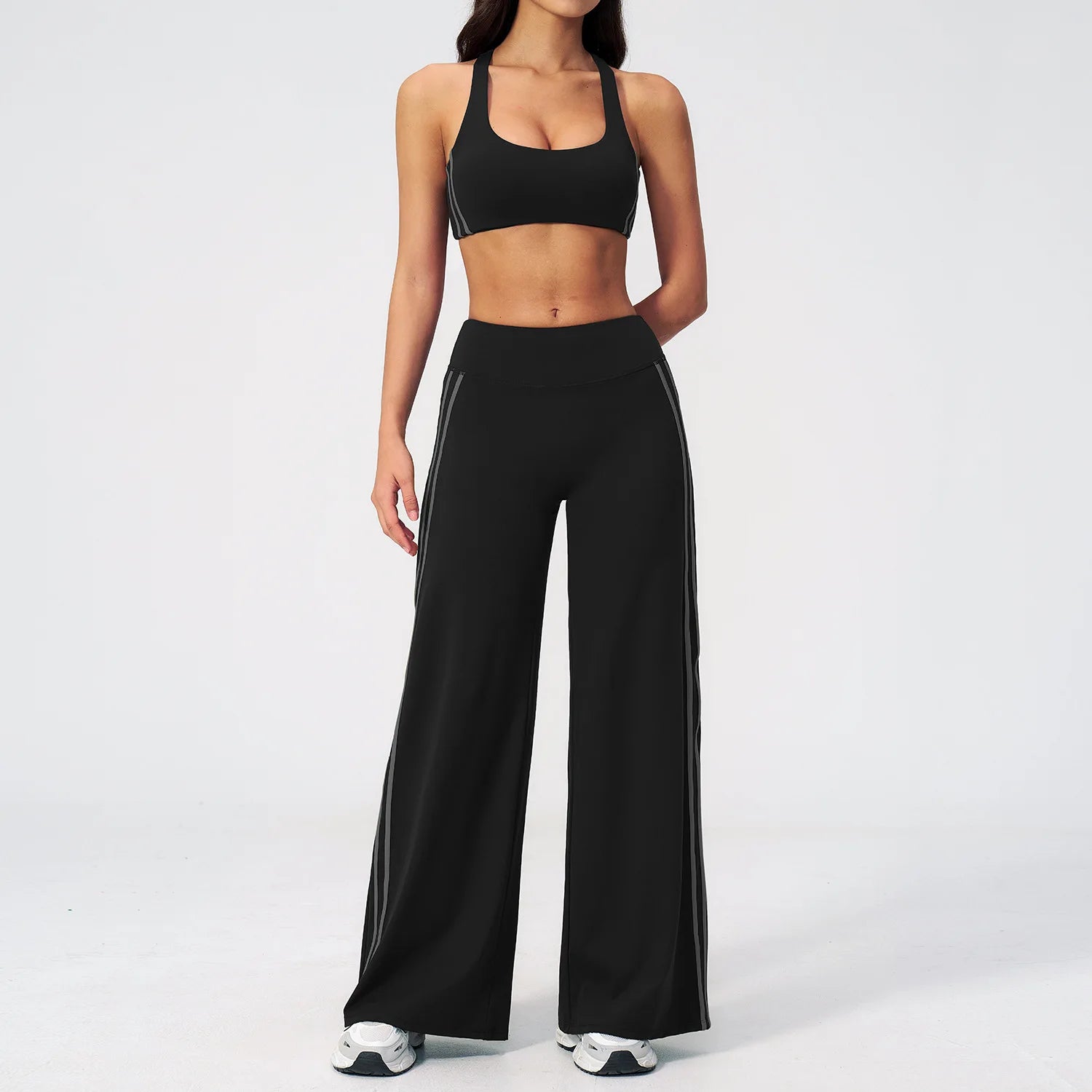 Yoga Set 2PCS Women's Tracksuit Workout Outfits Sportswear Gym Clothing High Waist Capri Pants Athletic Wear Fitness Sports Suit