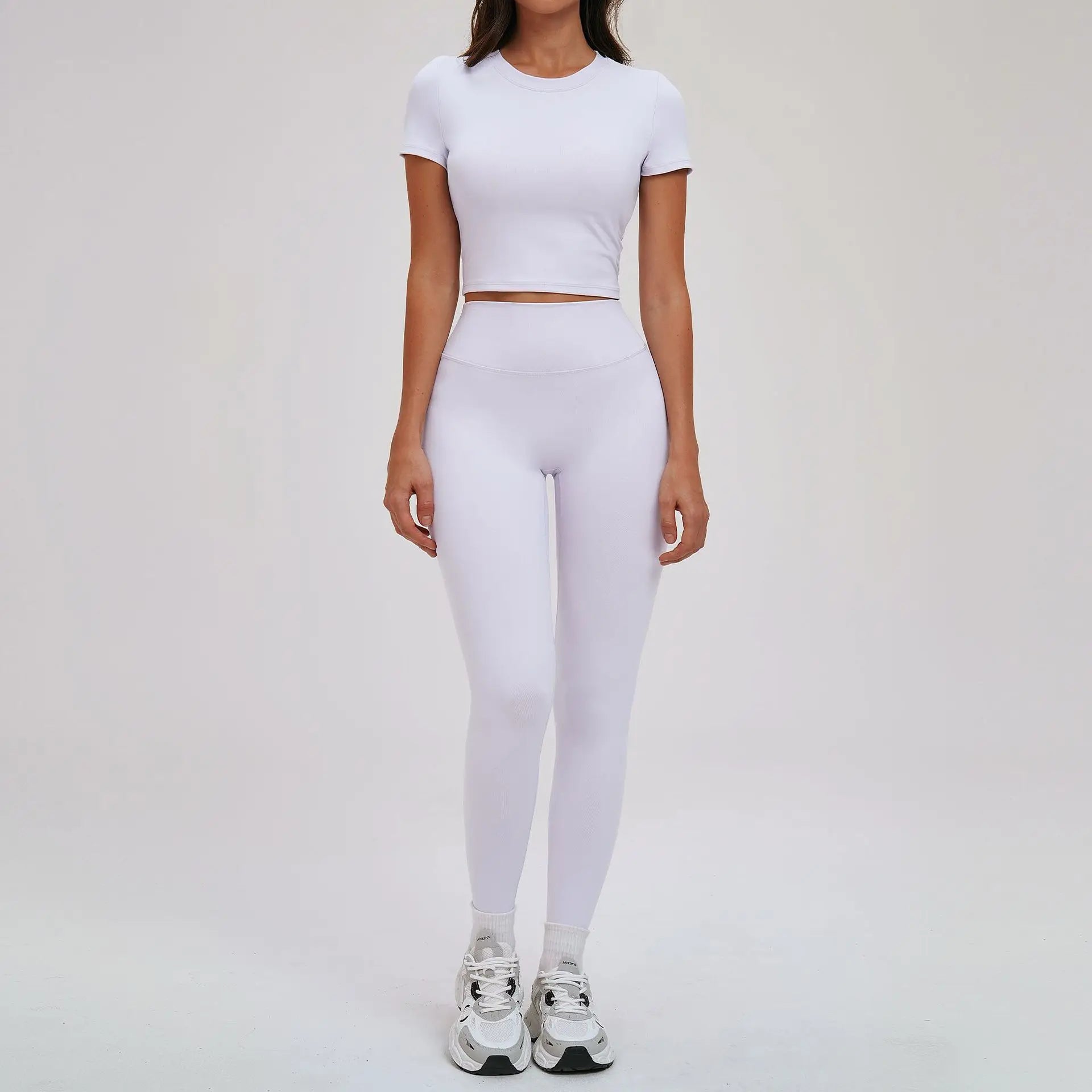 2PCS Yoga Outfits Sports Set Women Quick-Drying Gym Set Women Tracksuit Running Workout Short Sleeves Sports Shirt Yoga Clothing