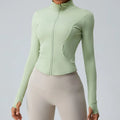 Yoga Long Sleeve Sports Jacket Women Zipper Fitness Yoga Shirt Gym Top Activewear Running Coats Workout Clothes For Cycling Tops