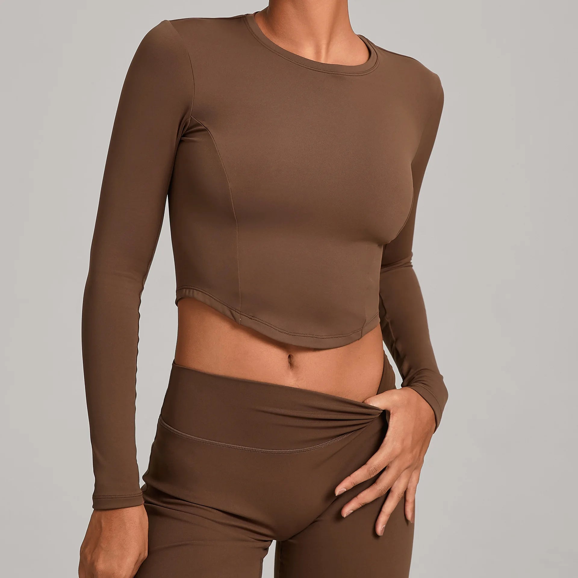 Yoga Long Sleeve Workout Top Gym Women T-shirts Outdoor Top Workout Long Sleeved Dry Fit Breathable High Elastic Sports Tops