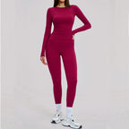 Women's Tracksuit 2 Piece Yoga Clothes Athletic Wear Pilates Fitness Suit Gym Long Sleeves Workout Push Up Sports Leggings Suit