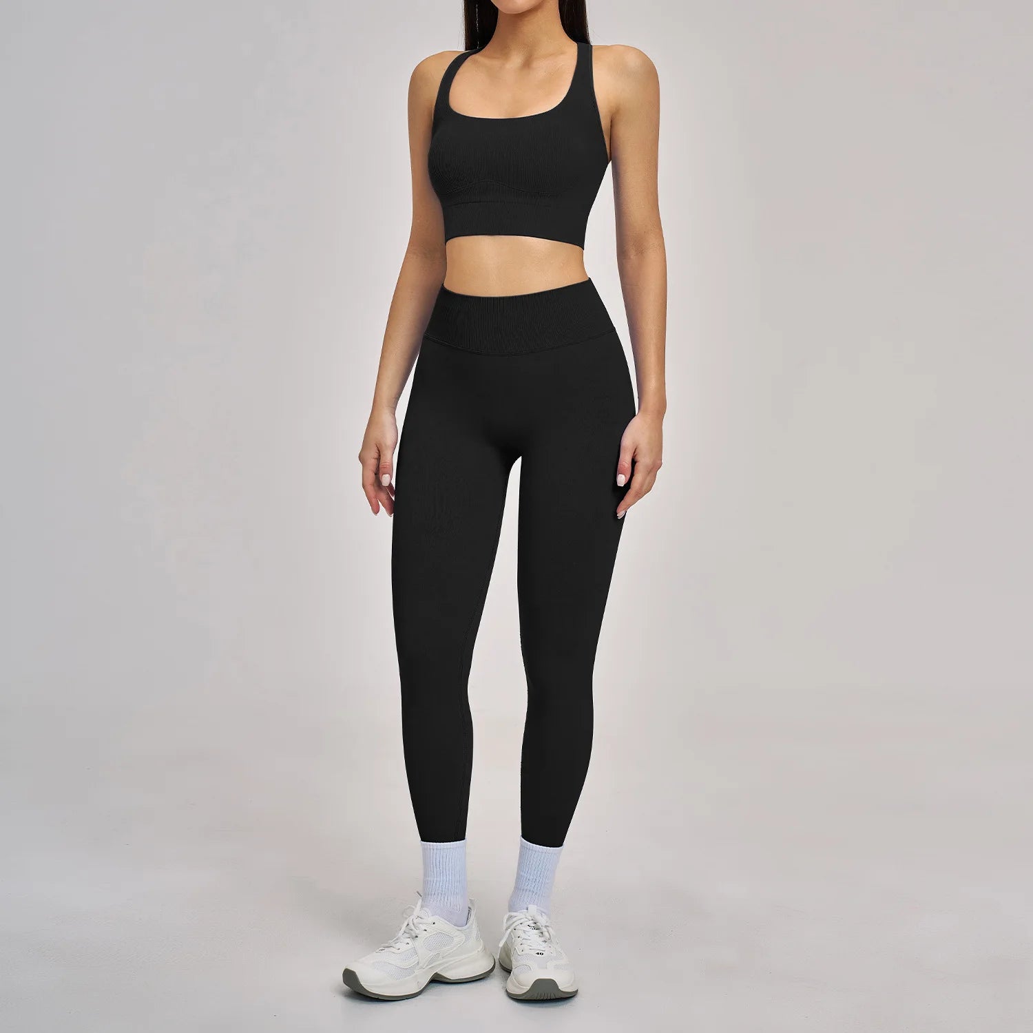 2pcs Yoga Set Women Seamless Sport Suit Gym Outfits Workout Clothes Gym Crop Top High Waist Legging Fitness Bra Set Sports Suits