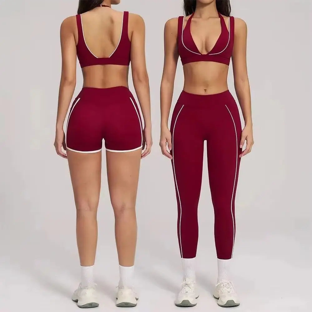 2PCS Sport Sets Women Tracksuit Gym Push Up Yoga Pants Gym Fitness Bras Workout High Waisted Leggings Outfits Tights Yoga Suit