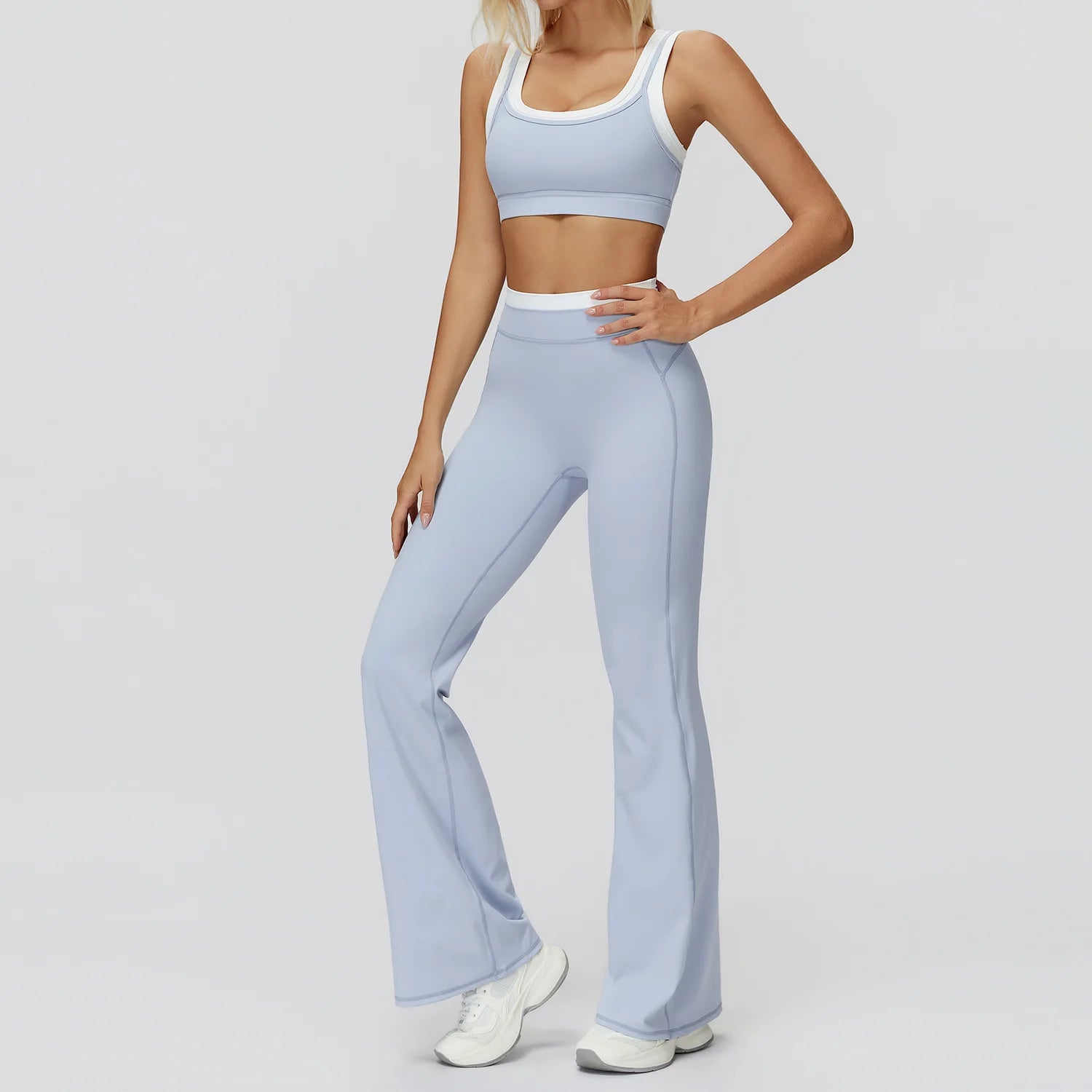 Women's Tracksuit 2PCS Yoga Set Athletic Wear Pilates Fitness Clothes Gym Outfits Workout Sets Push Up Sports Bra Leggings Suit
