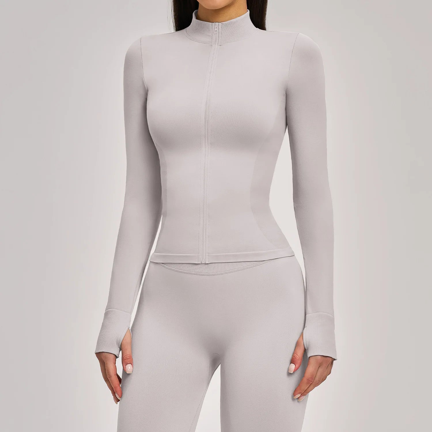 Zipper Long Sleeve Women Jacket Crop Tops Yoga T-shirts Solid Sports Top Running Shirts Sexy Quick Dry Fitness Gym Sport Wear