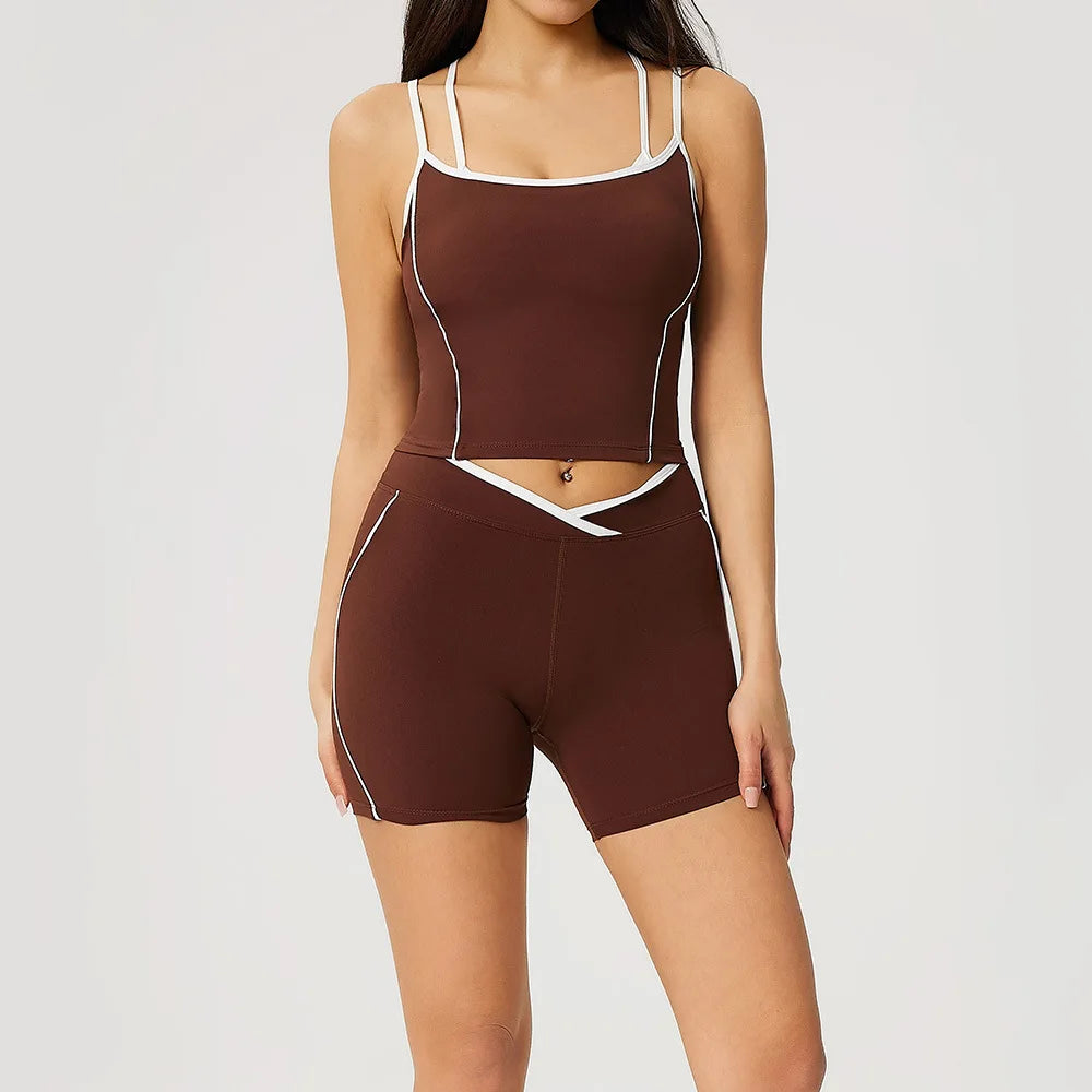 Yoga Clothes Women's Tracksuit 2 Piece Athletic Wear Pilates Fitness Shorts Gym Workout Push Up Clothes Sports Bra Leggings Suit