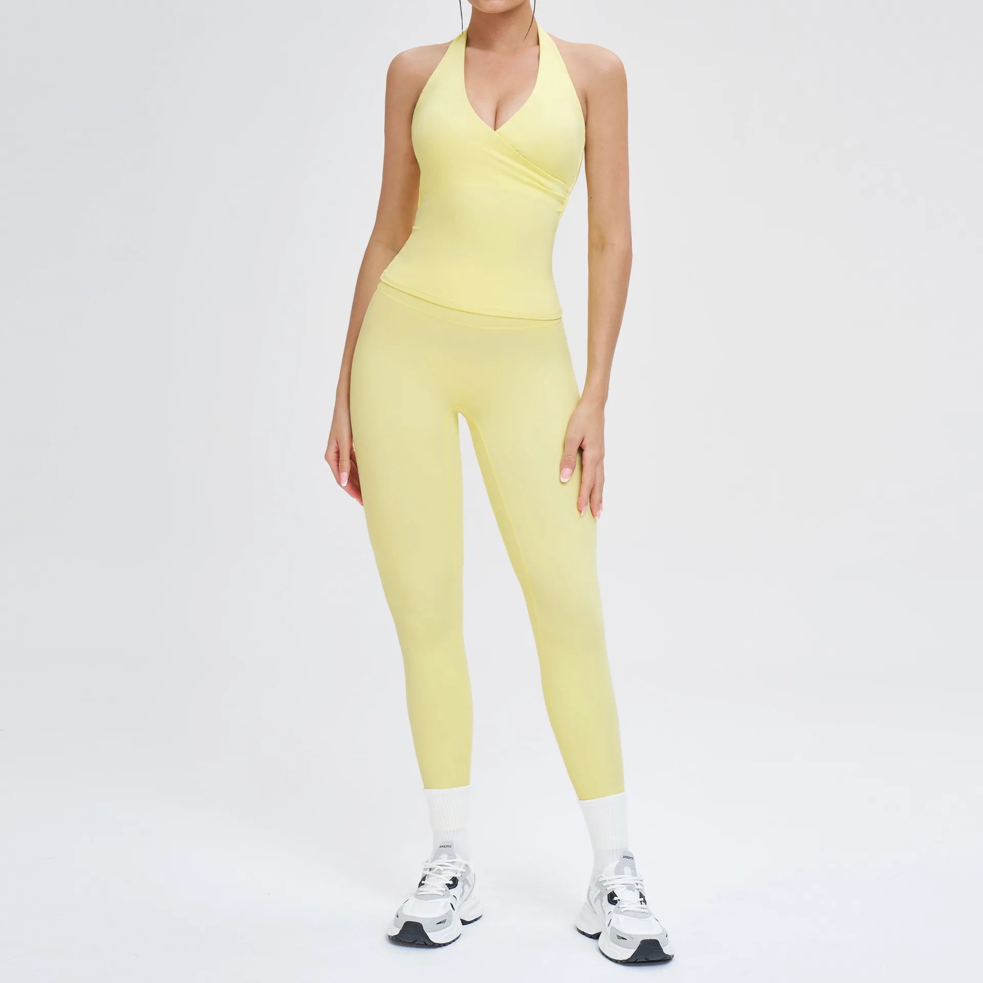 2 Pieces Women's Tracksuit Yoga Outfits Workout Set Sportswear Gym Clothing High Waist Leggings Fitness Cycling Sports Suits