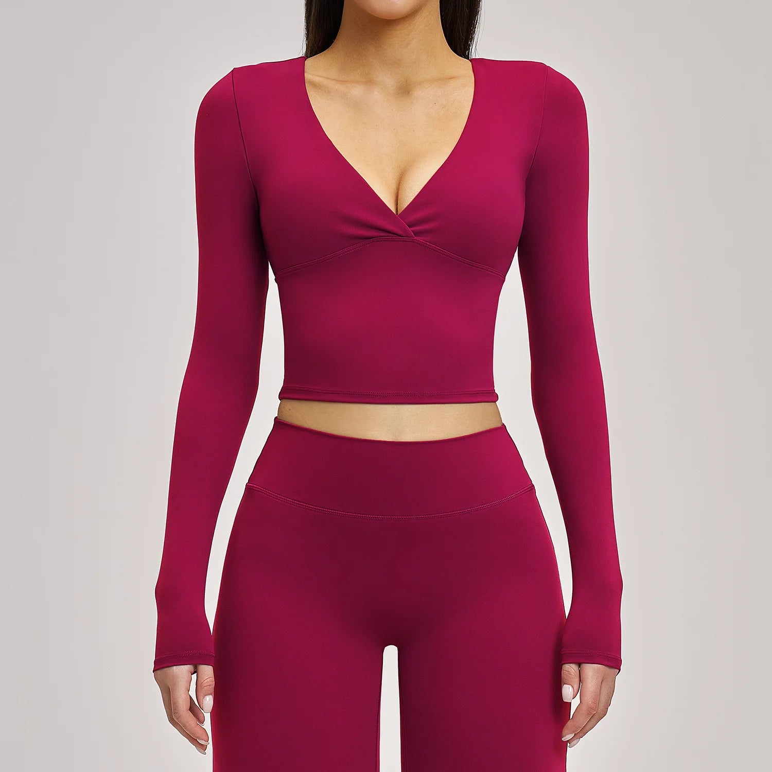 Sexy Yoga T-shirts Women Solid Sports Top Long Sleeve Gym Workout Running Shirts Exposed Navel Quick Dry Fitness Gym Sport Wear