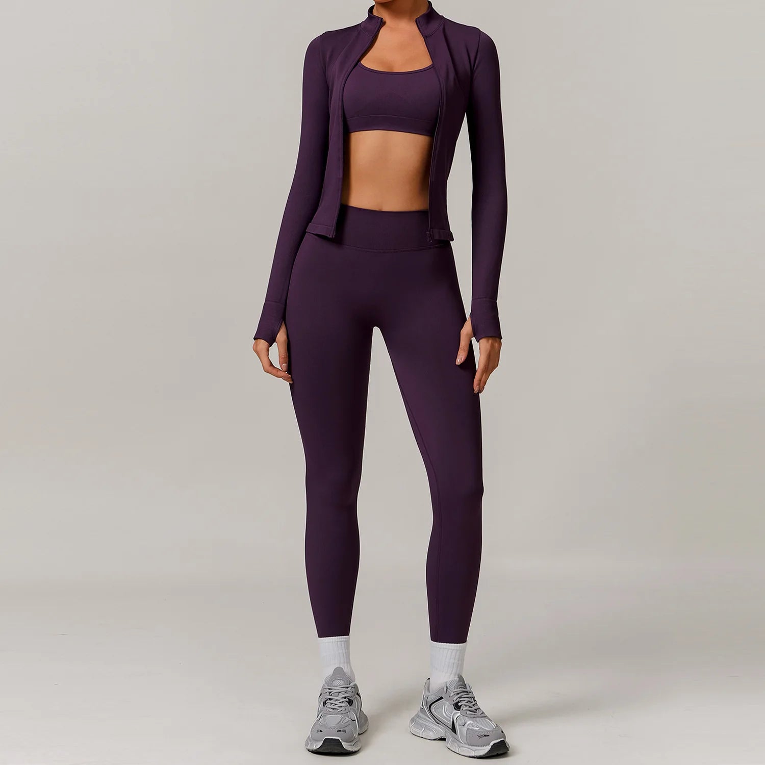 2/3PCS Yoga Set Women Workout Set Seamless Sportswear Gym Clothing Fitness Long Sleeve Crop Top High Waist Leggings Sports Suits