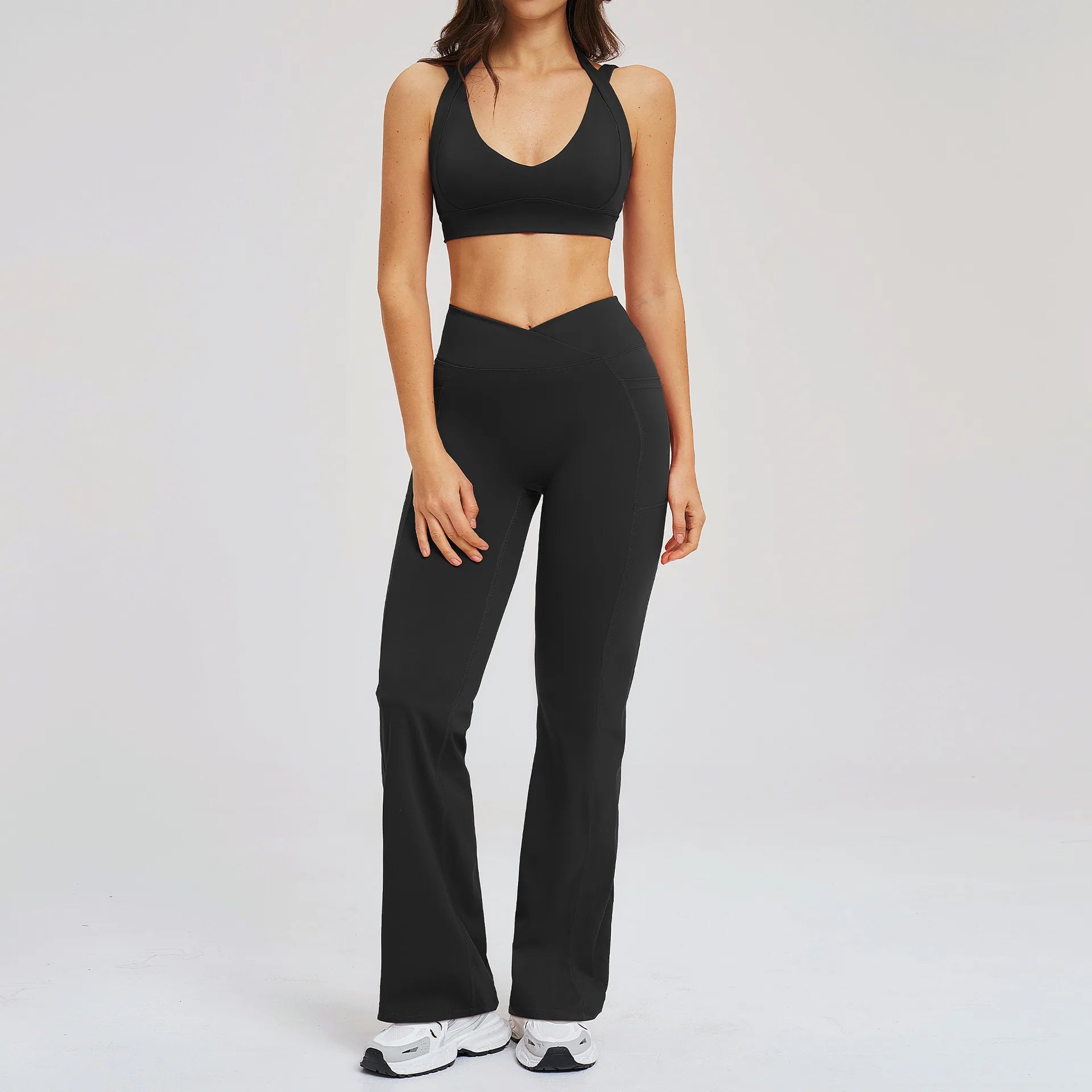 Yoga Set 2PCS Women Clothes Workout Suit Fitness Outfits Sportswear Gym Tracksuit High Waist Leggings Sports Bra Athletic Wear