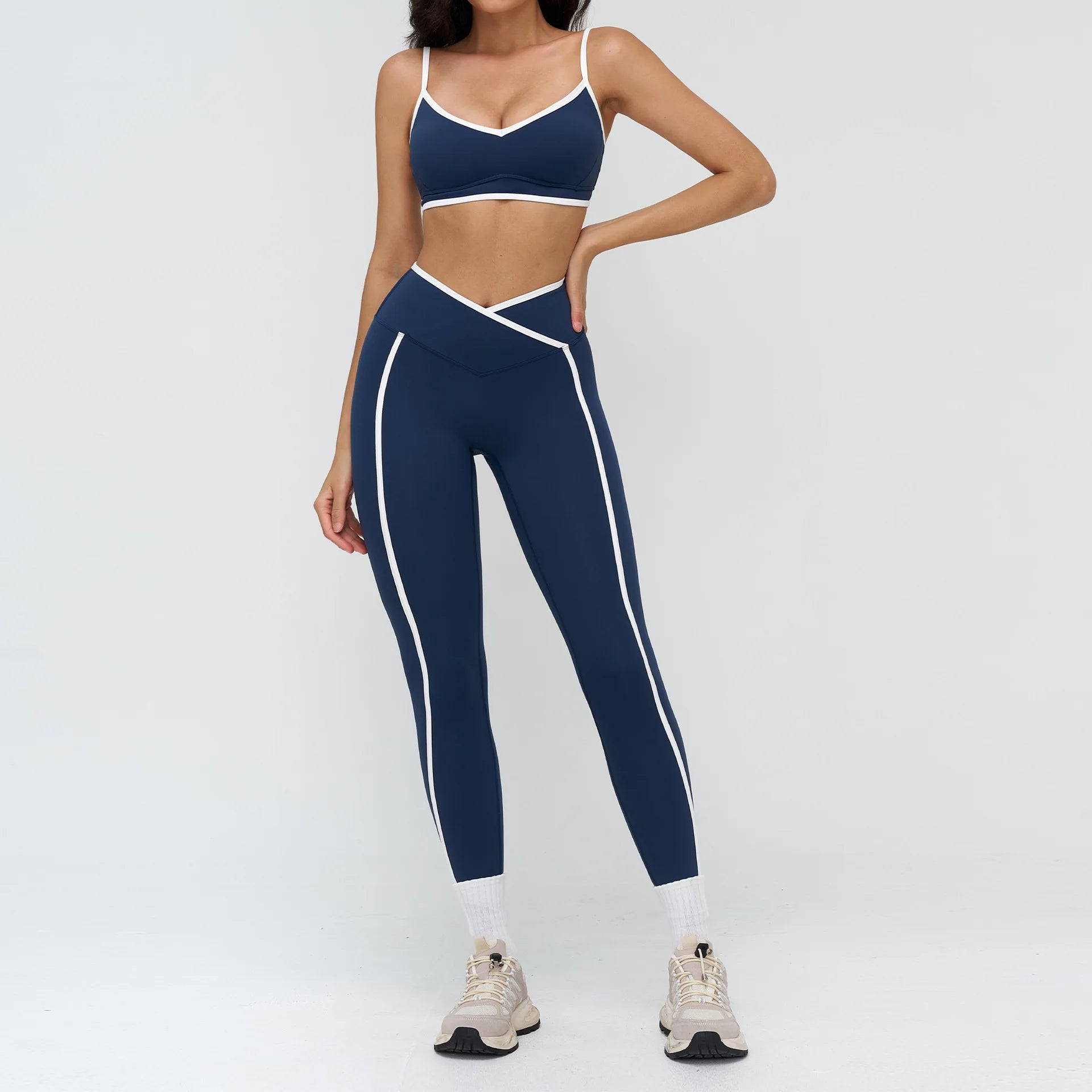 2 Pieces Yoga Set Workout Outfits Fitness Sportswear Gym Tracksuit High Waist Leggings Sports Bra Athletic Wear Women Clothes