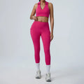 JUREN 2PCS Yoga Set Women Tracksuit Sportswear Gym Workout Clothing Athletic Wear Fitness Bra High Waist Leggings Push Up Suit
