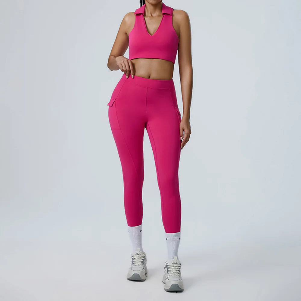 JUREN 2PCS Yoga Set Women Tracksuit Sportswear Gym Workout Clothing Athletic Wear Fitness Bra High Waist Leggings Push Up Suit