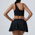 Yoga Set 2PCS Women Sport Suit Gym wear Workout Clothes Sports Crop Top Yoga Short Skirt Fitness Bra Set Breathable Gym Suits