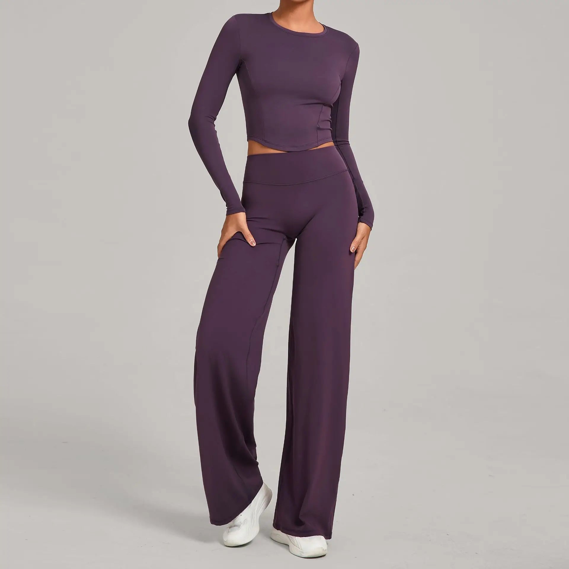 Gym Outfits 2PCS Yoga Suit Sports Set Women Sportswear Quick-Drying Women Tracksuit Running Workout Long Sleeve Yoga Clothing