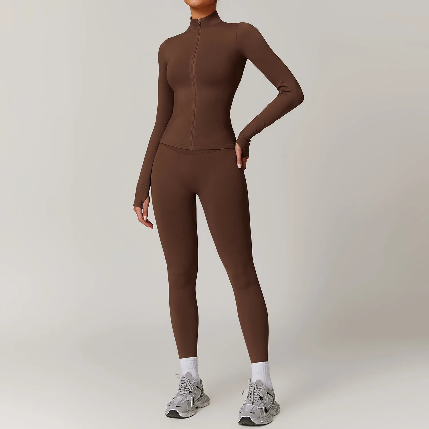 Seamless Yoga Suit 2PCS Sports Set Women Outfits Quick-Drying Gym Set Women Tracksuit Running Workout Long Sleeve Yoga Clothing