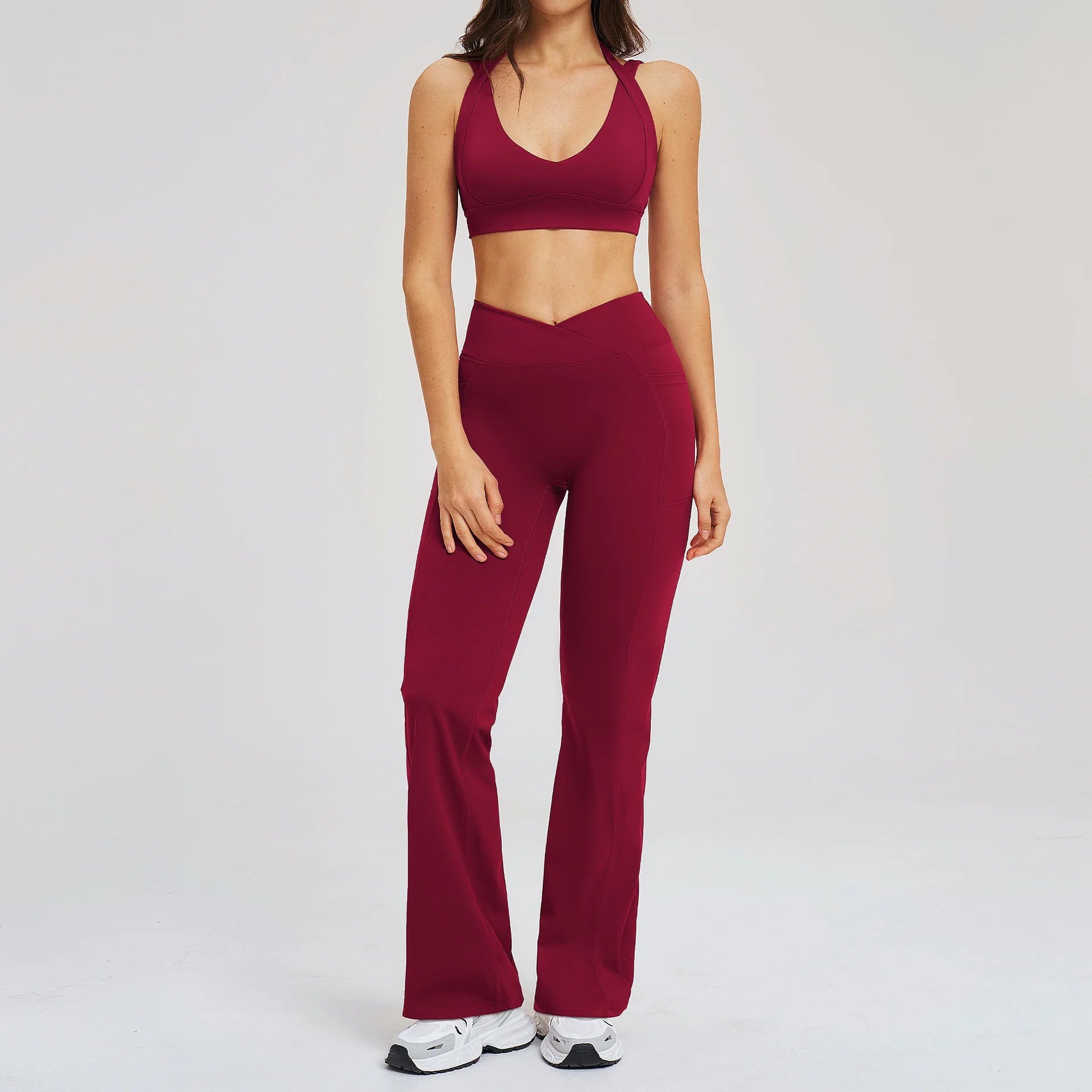 Yoga Set 2PCS Women Clothes Workout Suit Fitness Outfits Sportswear Gym Tracksuit High Waist Leggings Sports Bra Athletic Wear