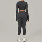 Women Tracksuit 2PCS Yoga Suit Sports Set Women Quick-Drying Gym Set Running Workout Long Sleeve Sports Shirt Yoga Clothing