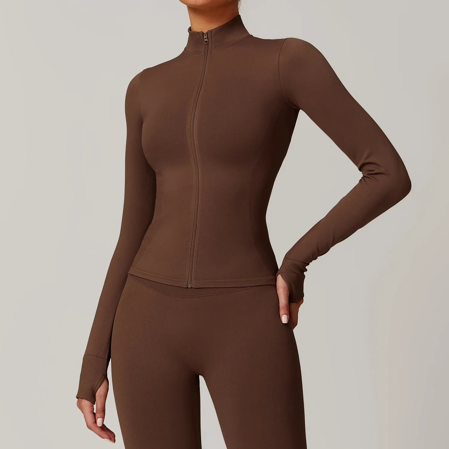 Zipper Long Sleeve Women Jacket Crop Tops Yoga T-shirts Solid Sports Top Running Shirts Sexy Quick Dry Fitness Gym Sport Wear