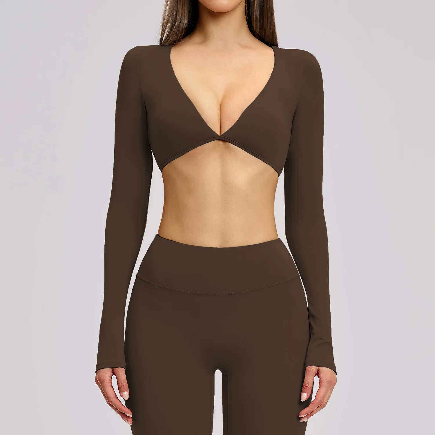 Sexy Yoga Long Sleeve Crop Top Women Yoga Clothing Quick Dry Gym Long Sleeved Shirt Women Running Workout Sportswear Female Tops
