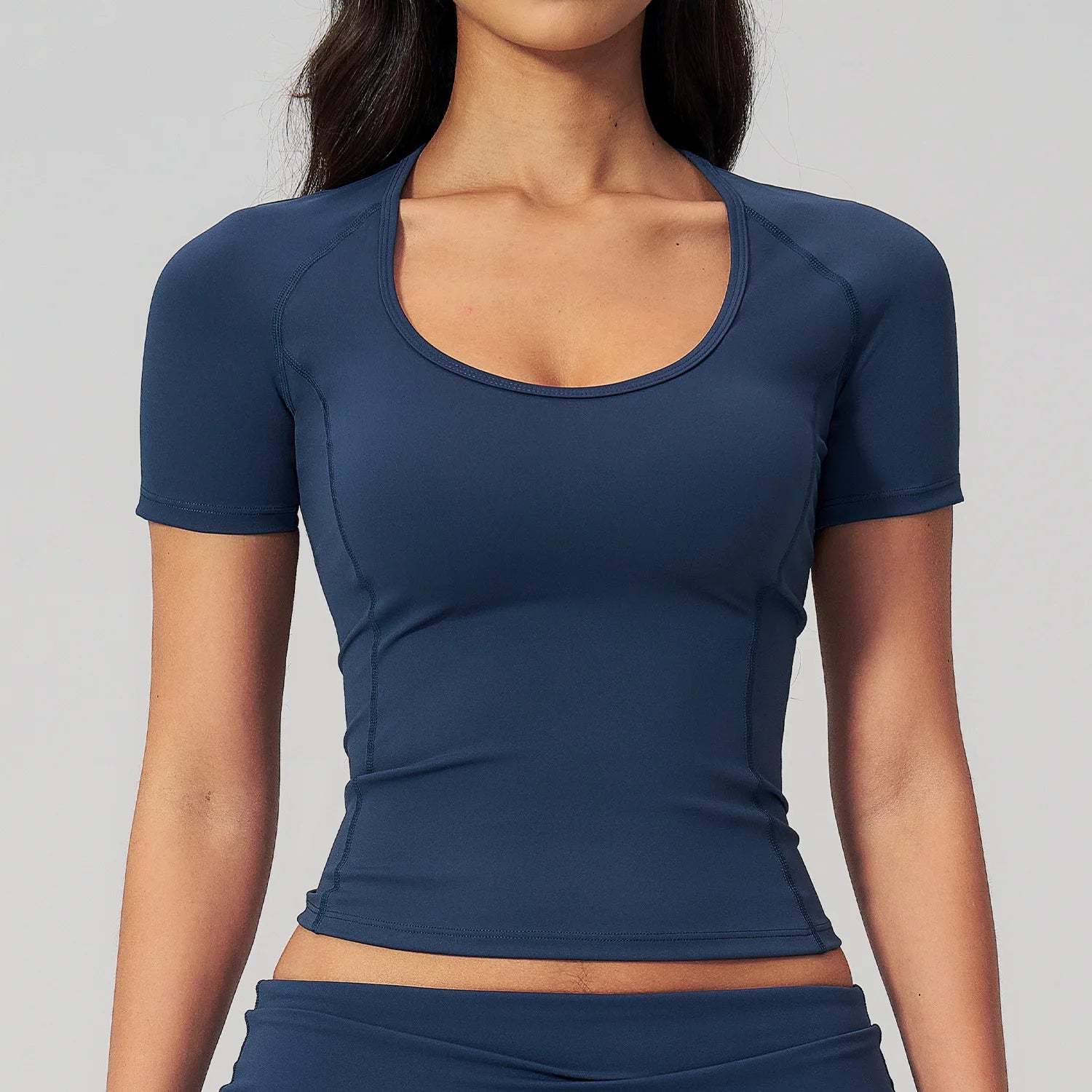 JUREN Sport Shirt Women Fitness Short Sleeve Top Gym Workout Yoga Blouse Quick Dry Breathable Cycling Running Tee Versatile Top