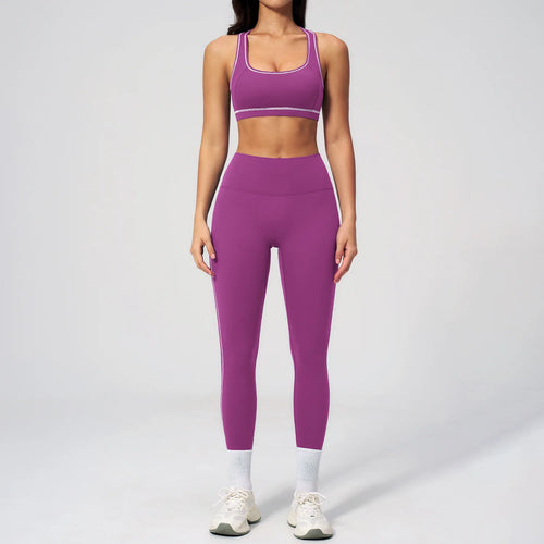 2PCS Yoga Set Women Tracksuit Gym Outfits Fitness Set Woman Leggings Sports Bra Breathable Sportwear Woman Clothes Athletic Wear