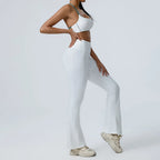 JUREN Workout Clothes Women's Tracksuit 2PCS Yoga Set Sportswear Gym Clothing High Waist Leggings Sportswear Fitness Sports Bra