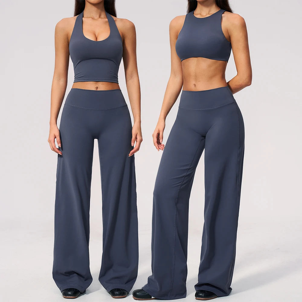 Yoga Set 2 Pieces Women Clothes Workout Outfits Fitness Sportswear Gym Tracksuit High Waist Leggings Sports Bra Athletic Wear