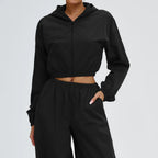 New Yoga Long Sleeve Outdoor Sunscreen Coat Women's Zipper Windproof Hoodie Sports Coat Cycling and Mountaineering Outerwear Top
