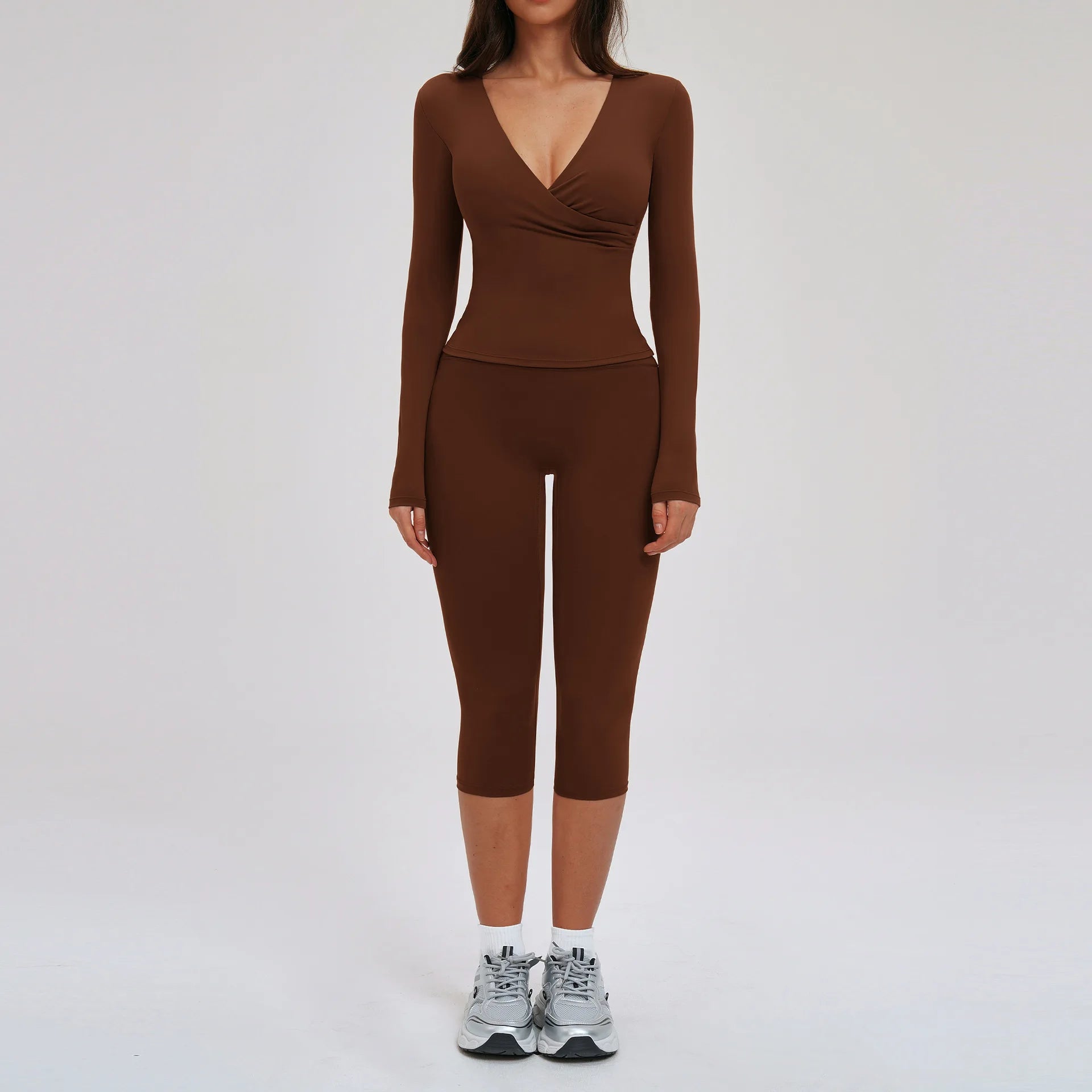 Yoga Outfits 2PCS Sports Suit Women Sportswear Quick-Drying Gym Set Women Tracksuit Running Workout Long Sleeve Yoga Clothing