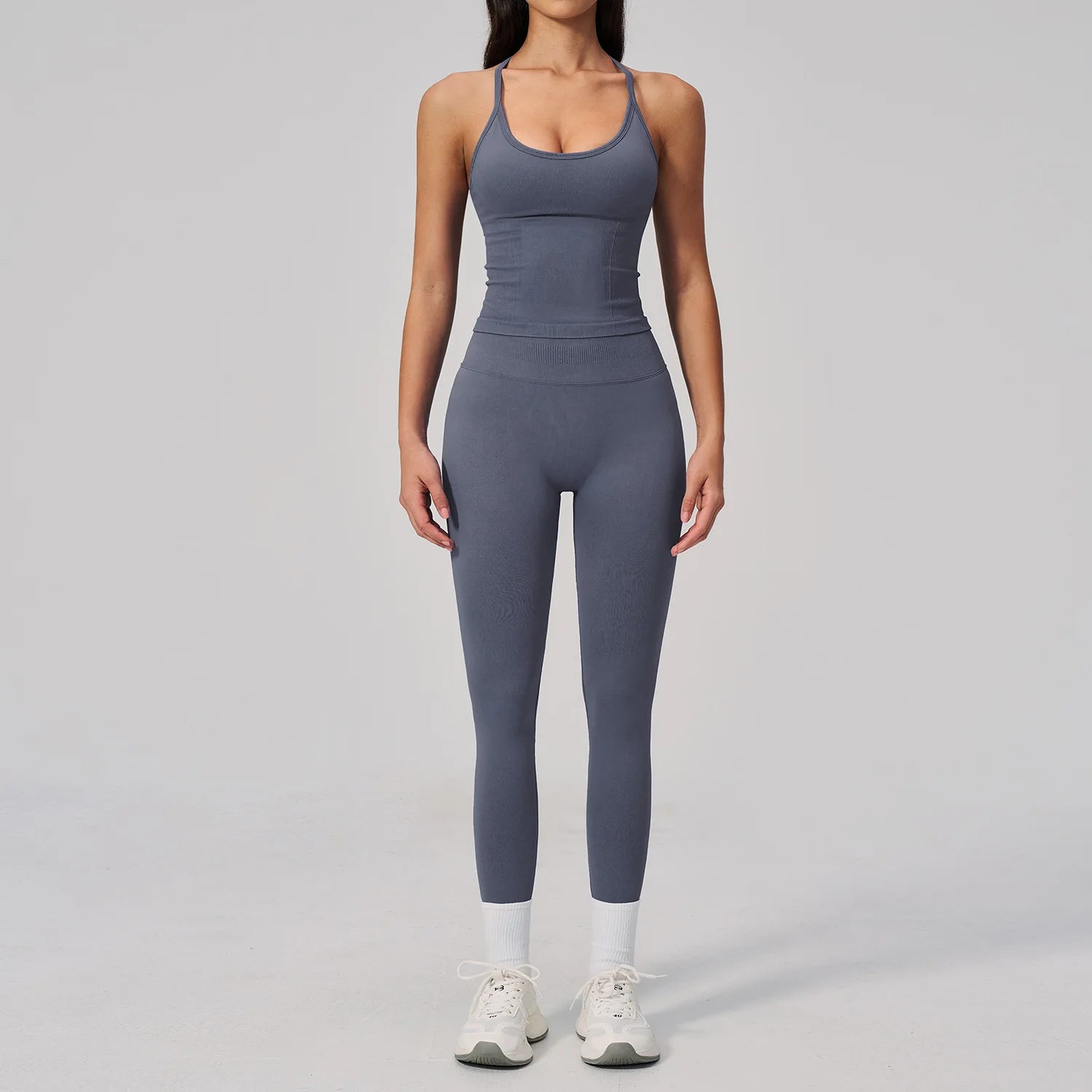 2 Pieces Seamless Yoga Set Women Tracksuit Gym Clothing Scrunch Bum Leggings Padded Bra Workout Outfits Fitness Sportswear Suits