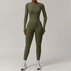 Winter Zipper Workout Jumpsuit Sports Overalls Women Gym Clothing Running Fitness Suit Gym Tracksuit Push Up Sportswear Yoga Set