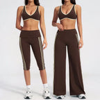 Women Tracksuit 2PCS Yoga Suit Sports Set Women Quick-Dry Gym Set Running Workout Bra Sports Outfits Capri Pants Yoga Clothing
