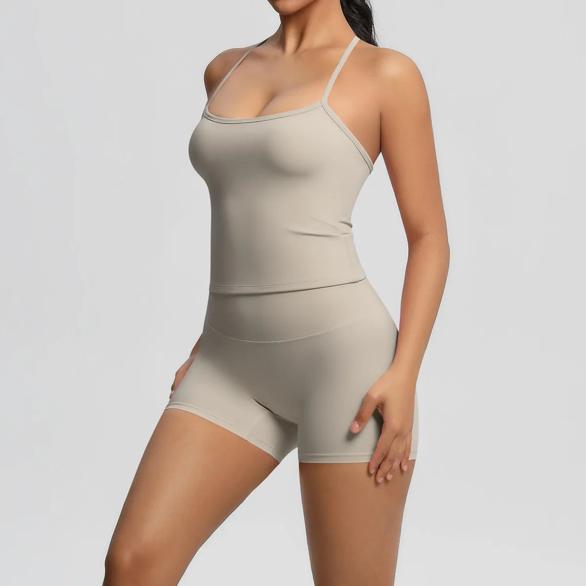 JUREN Yoga Sport Set Women Seamless Crop Top Bra Shorts Yoga Set Comfort Elastic Sportsuit Workout Outfit Fitness Gym Clothes