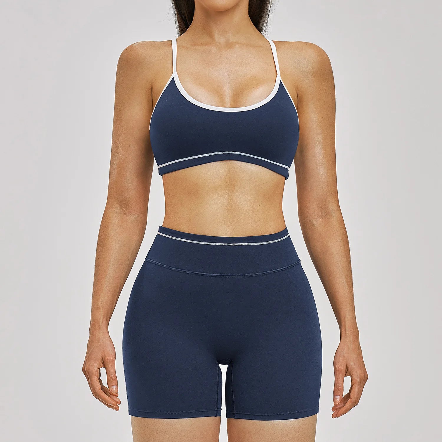 2PCS Yoga Suit for Women Tracksuit Fitness Outfits Gym Clothes Sports Bra Shorts Shorts Workout Sets Gym Long Sleeves Sportswear