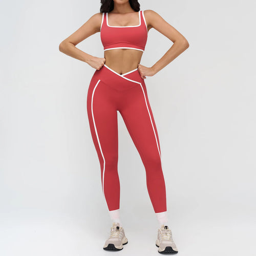 2 Pieces Yoga Set Workout Outfits Fitness Sportswear Gym Tracksuit High Waist Leggings Sports Bra Athletic Wear Women Clothes