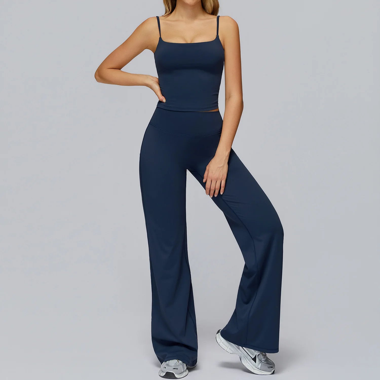 Yoga Set 2PCS Women Tracksuit Workout Outfits Fitness Set Sportswear High Waist Leggings Sports Bra Athletic Wear Gym Clothes